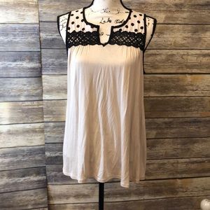 Twenty second polka dot long float tank top